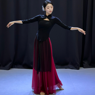 古典舞演出服女中青年国风飘逸套装 民族舞练功服身韵扇子舞蹈服装