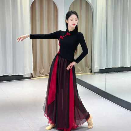 古典舞服装新款民族舞蹈服中青年改良旗袍修身复古国风舞演出服女