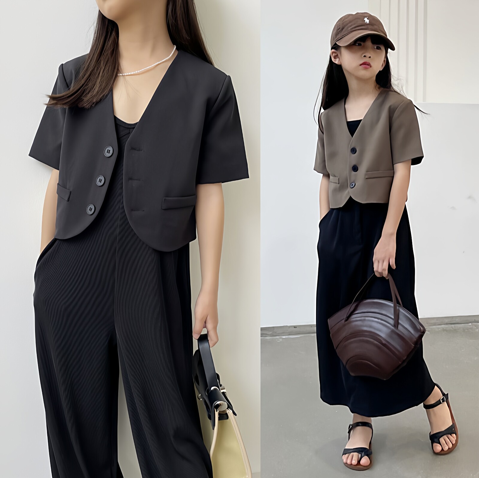 豆丁奇遇短款V领西服上衣新款潮图片