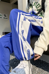 2026春季新款克莱因蓝字母印花抽绳九分卫裤 XZ604-KP57-P55控68图片