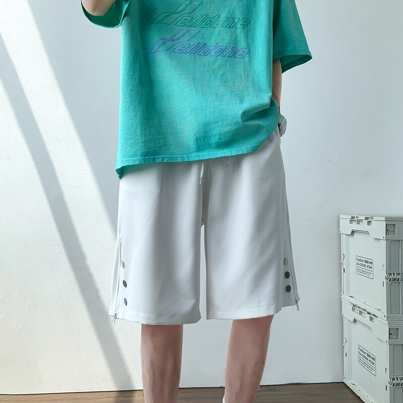2026夏季拉链开衩排扣短裤XZ604-KG20-P35控48,男装牛仔裤,星座604