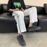 推荐！港风春夏织带排扣九分宽松休闲长裤XZ604-KG07-P45控58，男装休闲裤，星座604