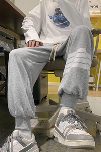 港风新款春秋百搭经典四条杠宽松罗口卫裤 XZ604-KP38-P45控58图片
