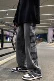 秋季港风新款小熊提花牛仔裤长裤XZ604-KN05-P55控68，男装牛仔裤，星座604