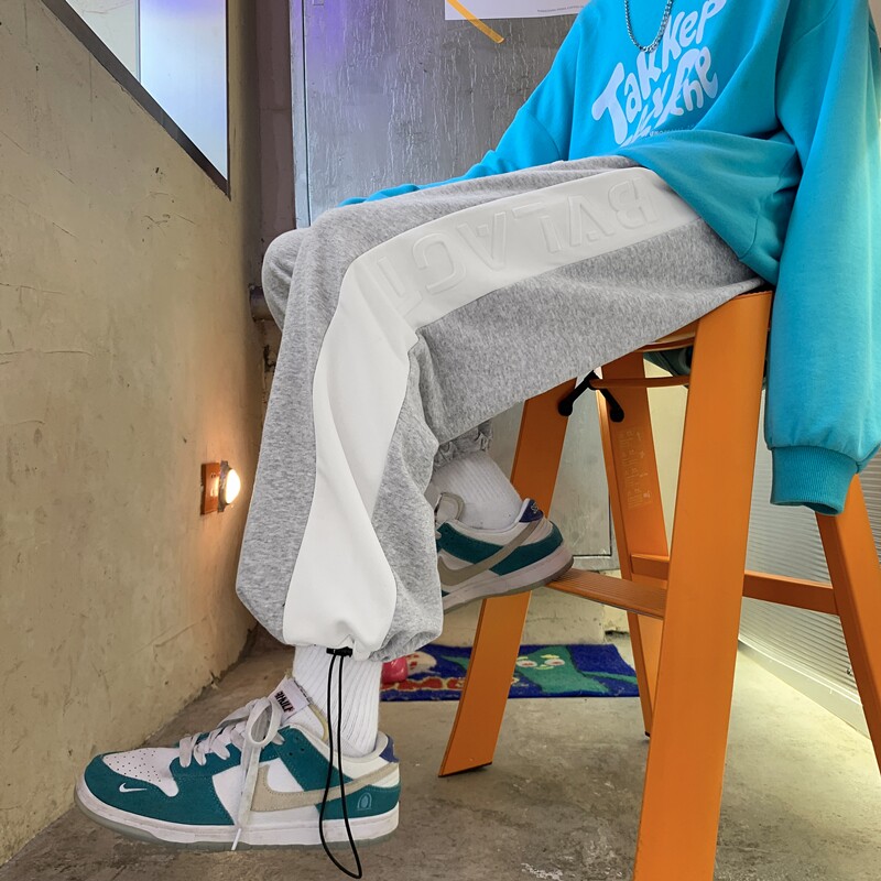 2026春季新款侧边字母钢印九分抽绳卫裤XZ604-KP36-P55控68,男装休闲裤,星座604