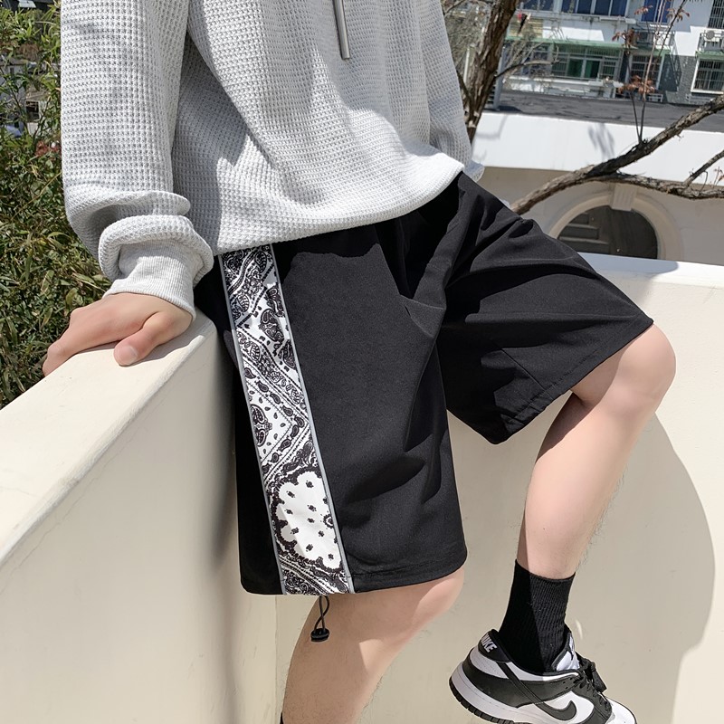 2026夏季腰果花拼接五分短裤XZ604-KG15-P28控38,男装牛仔裤,星座604