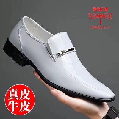 蜻蜓牌皮鞋真皮牛皮英伦百搭透气