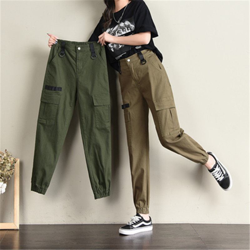 品牌新款女式中腰工裝褲卡其軍綠黑色大碼SXL寬松收口街頭休閑褲在類目 女裝/女士精品, 褲子, 休閒褲中 - 來自Buy2taobao.com提供專業的淘寶代購服務