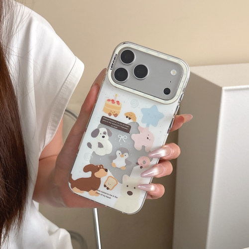 蛋糕动物派对LEKAIKU侧颜磨砂适用iphone苹果17promax可爱16pro卡通15女生14小众13包相机AI金属独立键手机壳