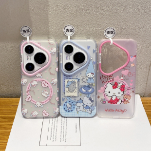 kitty猫咪蜡笔小新小狗适用Huawei华为pura70磁吸Mate80promax女生60pro+可爱卡通磨砂亲肤感不粘指纹手机壳