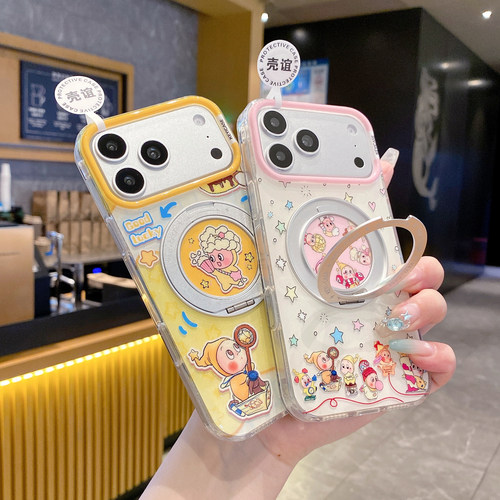壳谊细闪星星人iphone18苹果17promax卡通16pro小众15可爱14男女13时尚潮流包相机ai键360旋转支架防摔手机壳