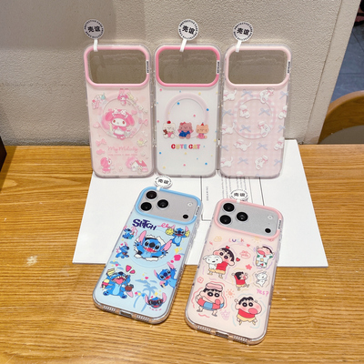 吏迪仔美乐蒂小新侧颜KEYICASE适用iphone苹果17promax卡通16pro可爱15男女包ai键磨砂肤感抗指纹磁吸手机壳