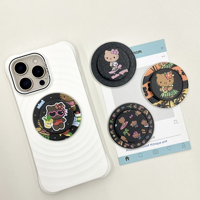 细闪黑皮KT凯蒂猫PS泡泡磁吸支架