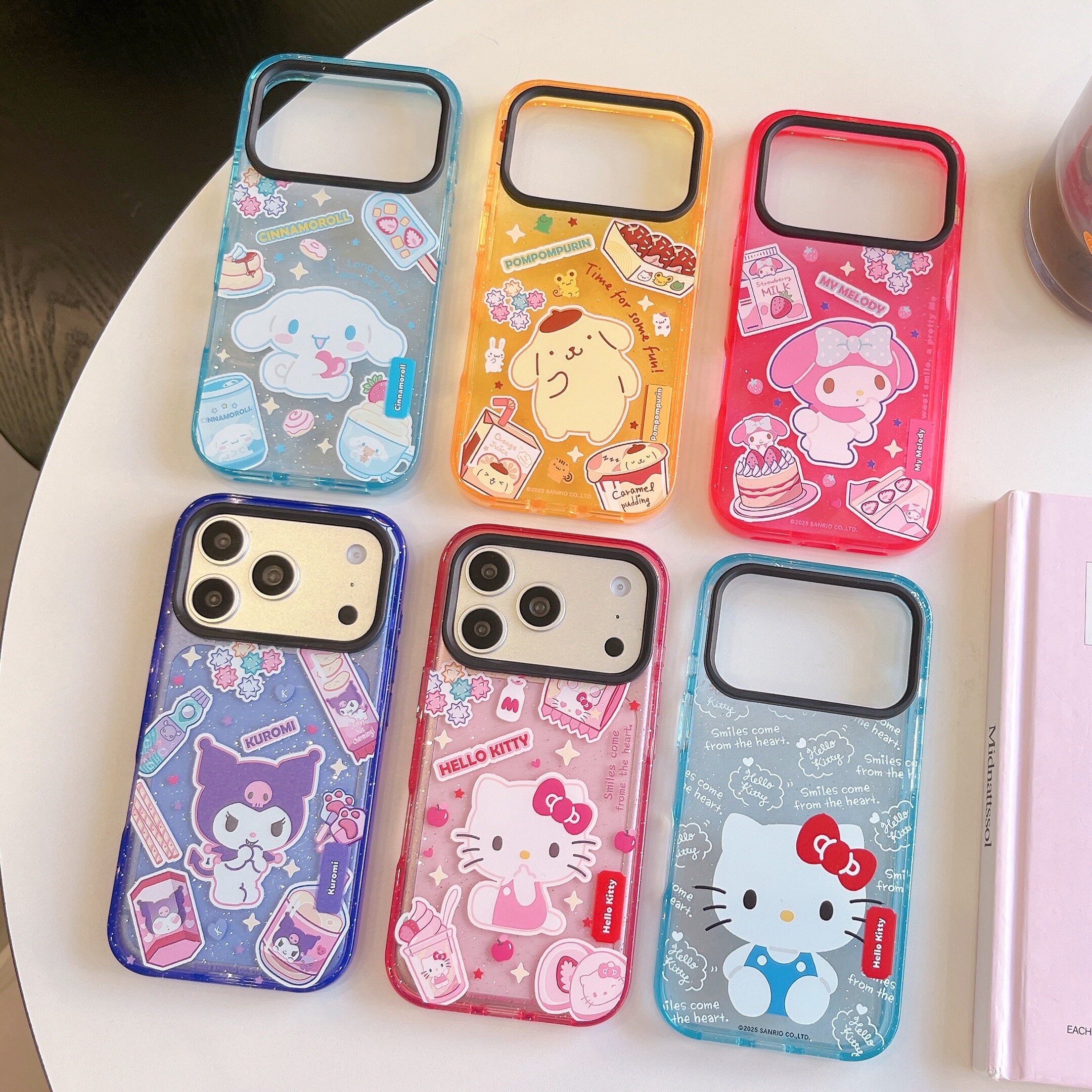 三丽鸥闪粉多彩透色亚克力iphone适用17promax苹果16plus卡通15可爱14女生13小众12菱形镜框包相机AI键手机壳