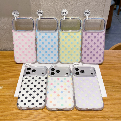 【壳谊】磨砂波点镶钻适用iphone18苹果17promax轻奢16pro小众15气质14高级女生包相机ai键抗指纹磁吸手机壳