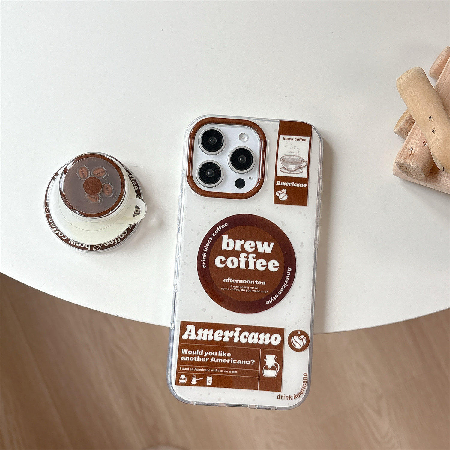 双层IMD咖啡豆适用iphone苹果13气质14个性15英文16promax男女生17pro相机AI键磁吸气囊支架软边硬背套手机壳