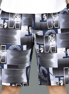 沙滩裤男士2024年夏季潮流宽松短裤旅游海边休闲五分裤印花大裤衩