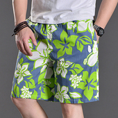 沙滩裤 子男士 男短裤 夏季 宽松大码 五分裤 休闲运动速干花色印花睡裤