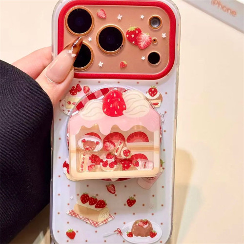 ins韩系草莓蛋糕磁吸适用iPhone17pro手机壳新款苹果17promax高级感卡通16小众15pm全包防摔14保护套创意