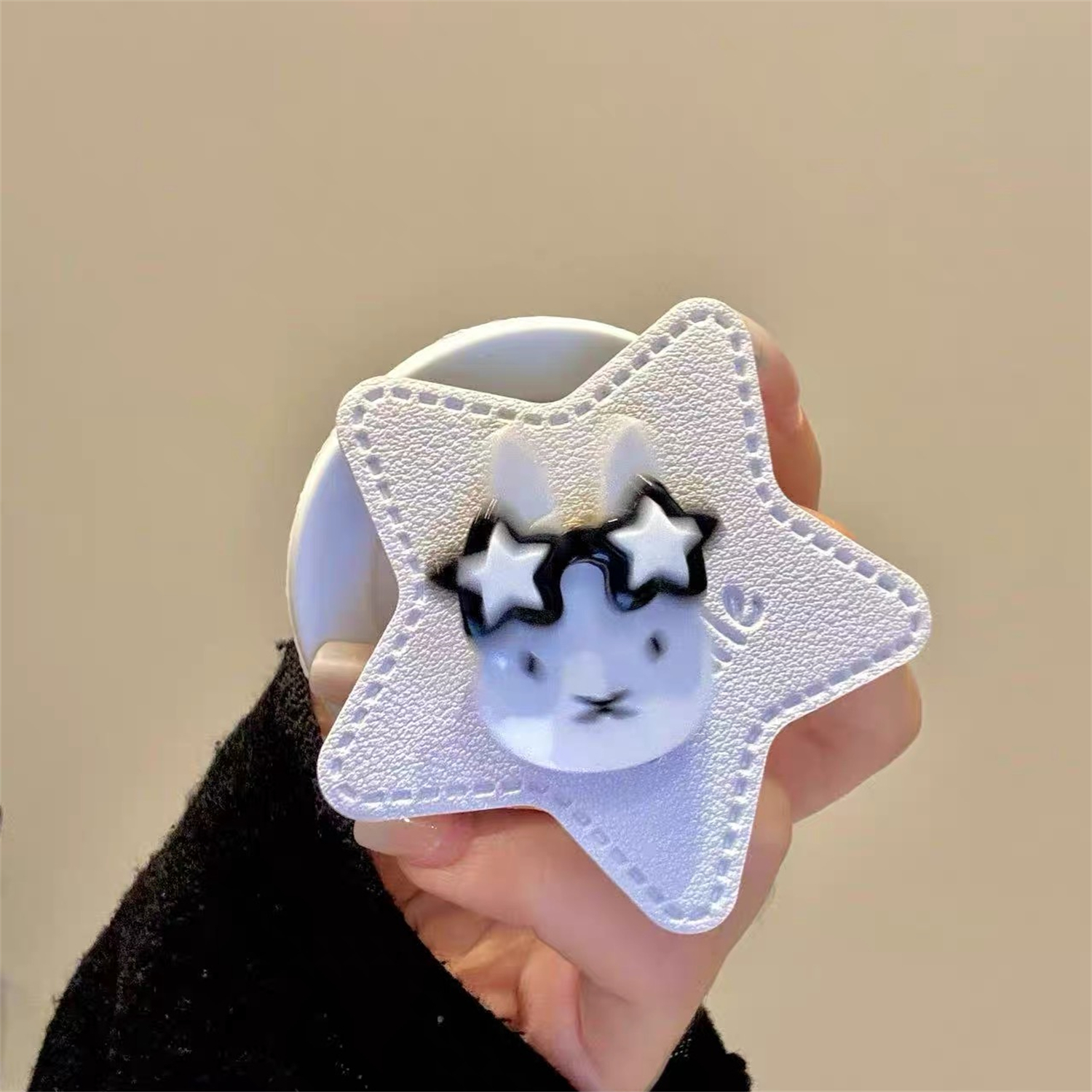 ins皮纹米菲兔磁吸支架背贴新款适用苹果magsafe手机壳气囊支架