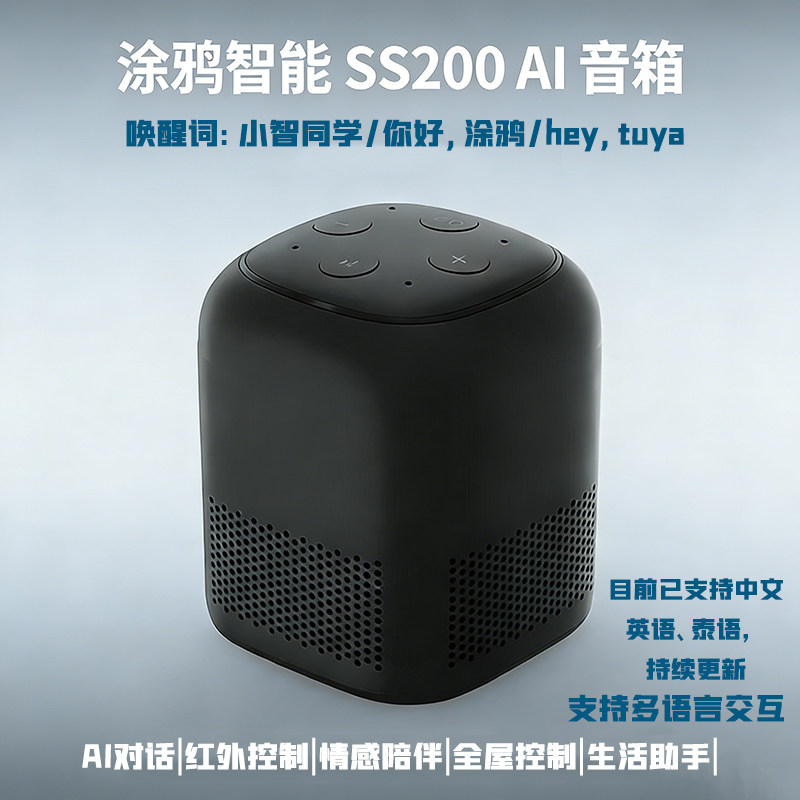 涂鸦智能AI音箱SS200小智同学音响语音红外家居支持英文连续对