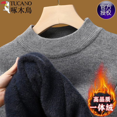 啄木鸟男士半高领保暖百搭羊毛衫