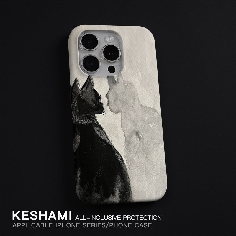 Apple苹果水墨猫树脂卡通潮流简