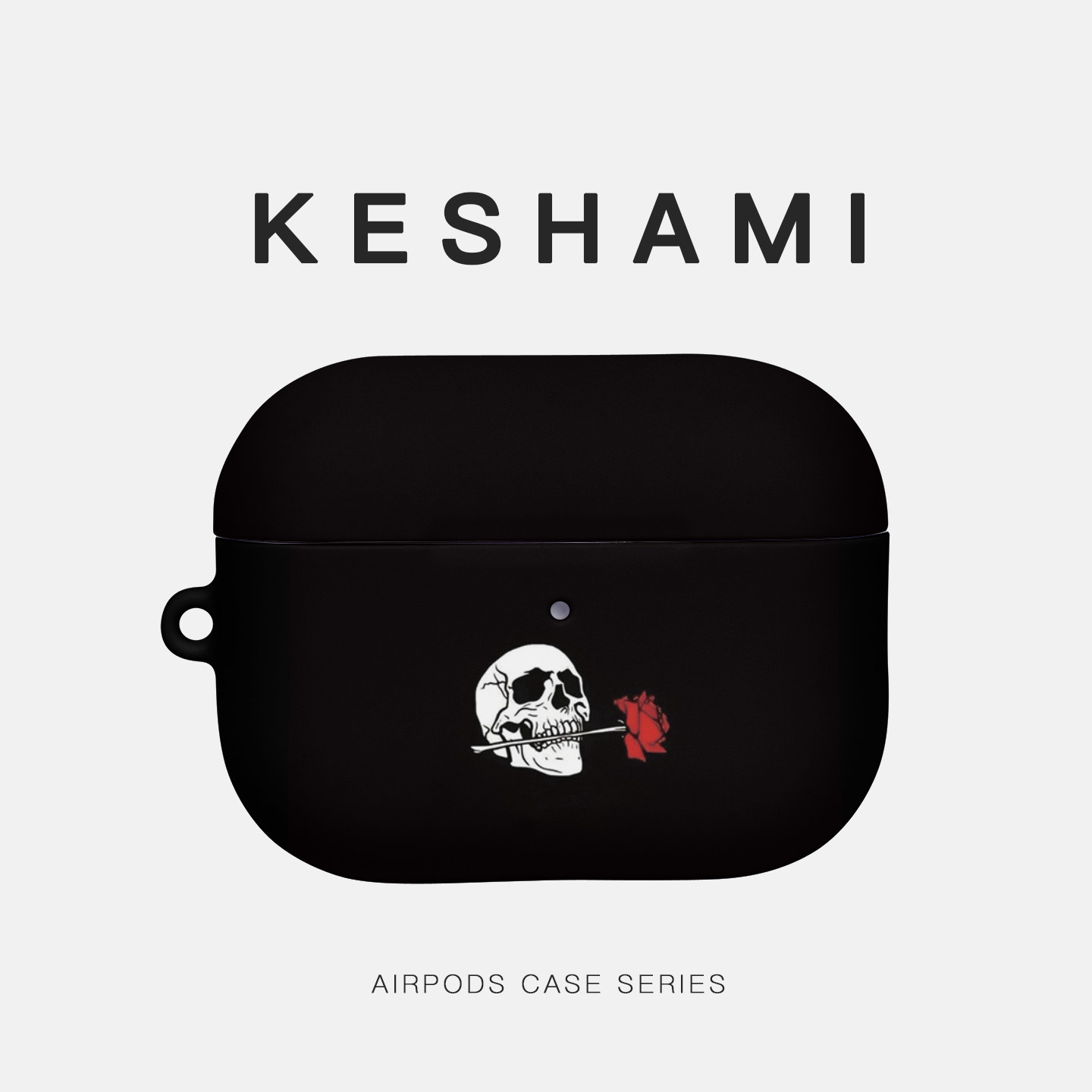 keshami 适用苹果AirpodsPro3/Pro2/Airpods4 全包磨砂耳机壳保护壳红玫瑰骷髅头