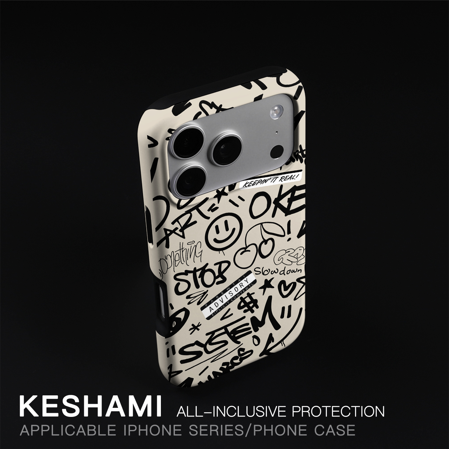 Apple苹果标签涂鸦树脂卡通潮流