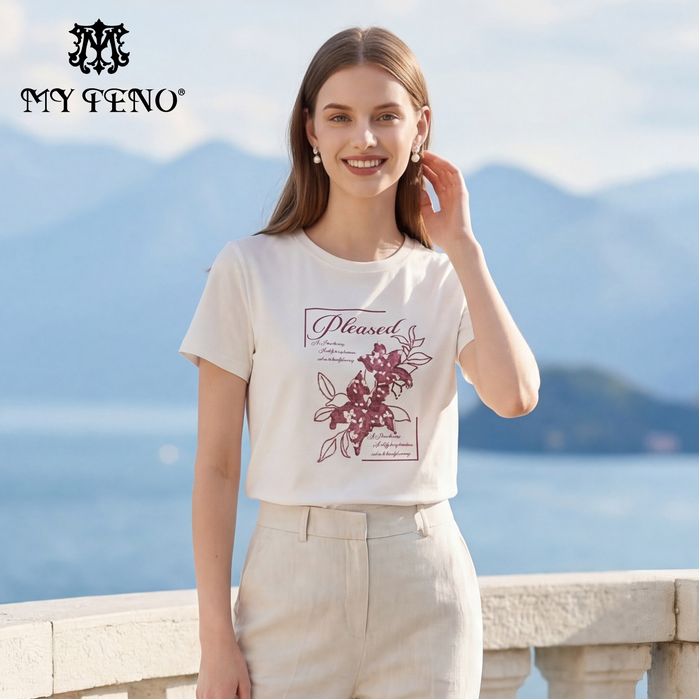 马天奴2026春夏新款珠片刺绣棉质圆领短袖T恤上衣休闲百搭时尚女