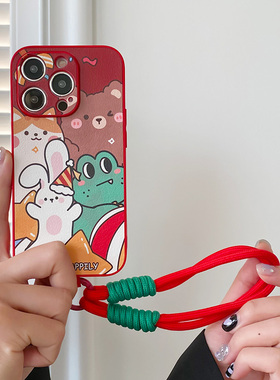 卡绮适用苹果iPhone16华为mate60pro手机壳15新年13创意14pro红色12挂绳11全包防摔小羊皮p40p硅胶por保护套