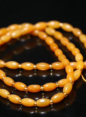 米珠籽料项链原石随形玉石吊坠黄沁皮原籽玉挂链高档男女款