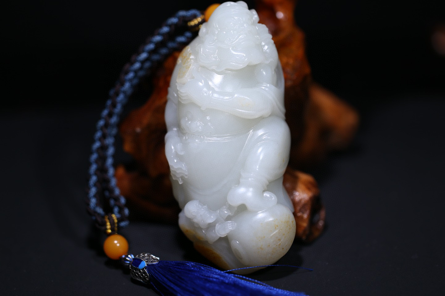 苏工玉雕新疆和田玉籽料羊脂白玉钟馗摆件男女款玉佩玉坠