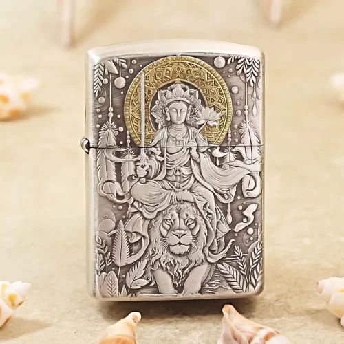 zippo文殊菩萨薰银盔甲如来