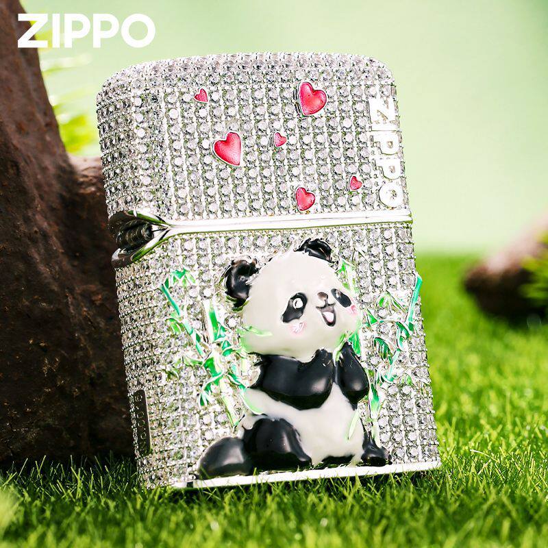 Zippo正品熊猫夜光打火机送女友