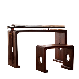 烧桐木仿古琴桌 共鸣古琴桌凳 实木琴桌琴凳国学古琴桌书法桌