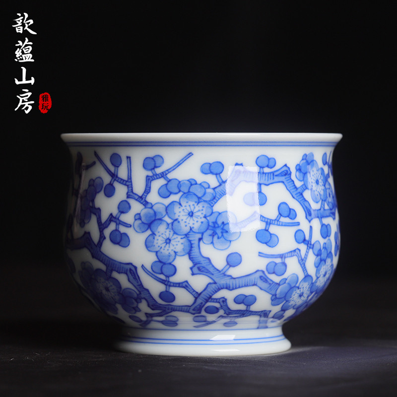 歆蕴山房满梅炉式杯手工梅花茶杯