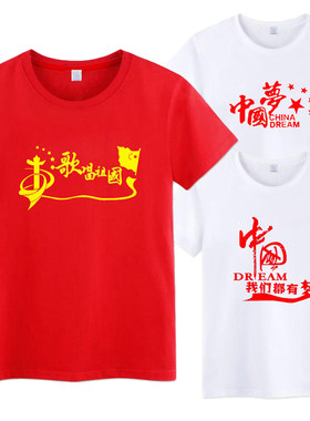 歌唱祖国中国梦爱国T恤纯棉休闲
