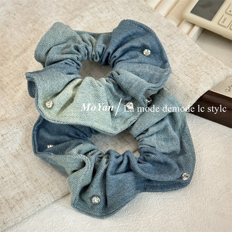 复古闪钻牛仔布艺大肠发圈高弹力马尾皮筋新款高级感头绳小众发绳,饰品/流行首饰/时尚饰品新,发饰,淘宝优惠券,粉丝福利购,淘宝优惠卷