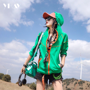 YHAY外套新款秋季防风潮流韩版连帽防晒衣服学生ins纯色休闲夹克