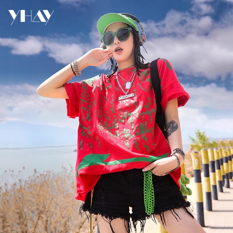 YHAY2026新款夏装街头宽松时尚怪味少女chic港味大版休闲短袖t恤