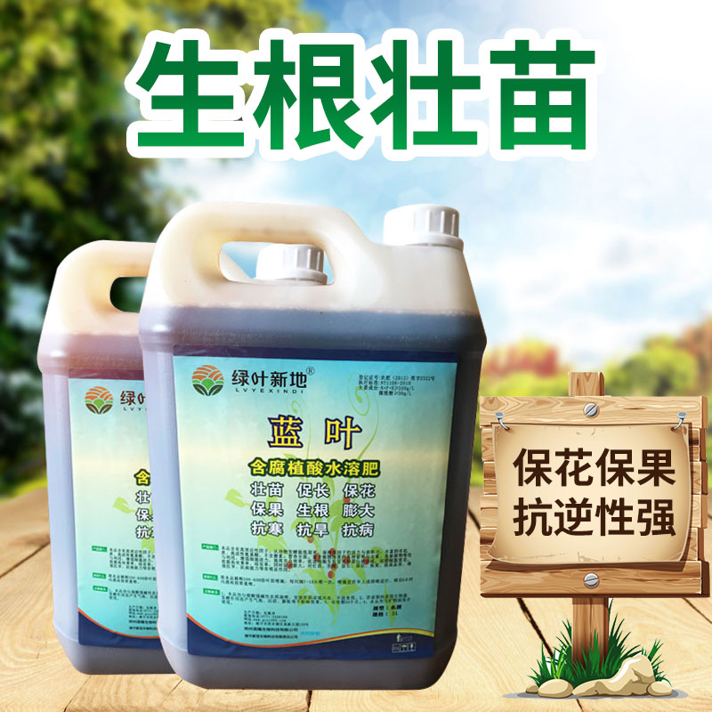 绿叶新地蓝叶腐殖酸叶面肥生根壮苗保花保果水果蔬菜微量元素水肥