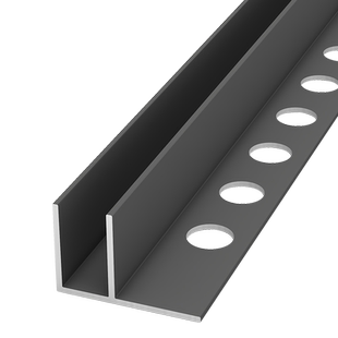 铝合金f型玻璃卡槽淋浴房浴室预埋件卫生间干湿隔断U型夹条收边条