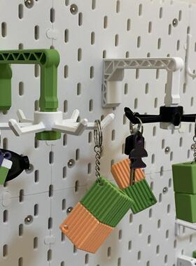 兼容宜家SKADIS斯考迪斯 金属方孔圆孔洞洞板配件创意旋转挂钩