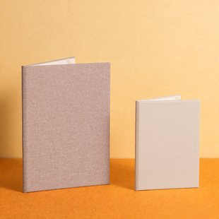 麻布面主持人手卡A4A5A6空白细布外壳自然原色台词本收藏证书封面