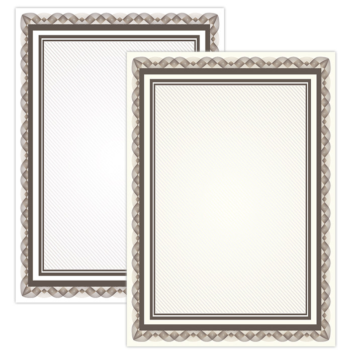 棕色证书边框花纹纸证书内芯优秀员工收藏书法培训证书可打印内页