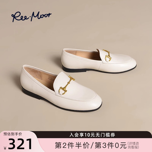 女 REEMOOR睿慕2025秋季 新款 马衔扣真皮乐福鞋 一脚蹬英伦风小皮鞋
