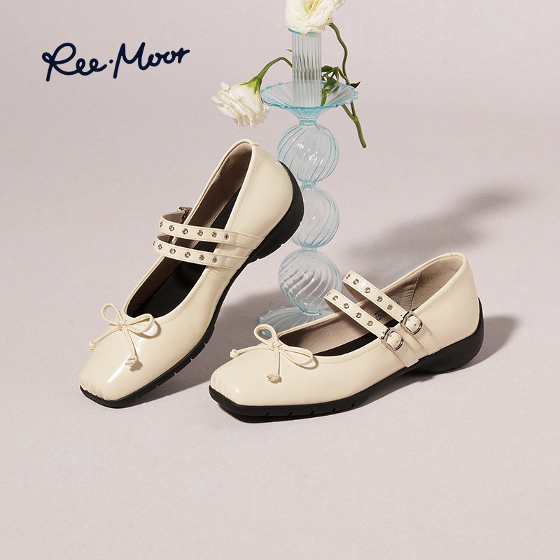 REEMOOR2025秋季新款复古玛丽珍鞋厚底舒适通勤蝴蝶结浅口单鞋女