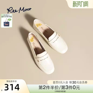 女鞋 REEMOOR睿慕2026春季 高跟舒适小皮鞋 粗跟复古休闲乐福鞋 新款