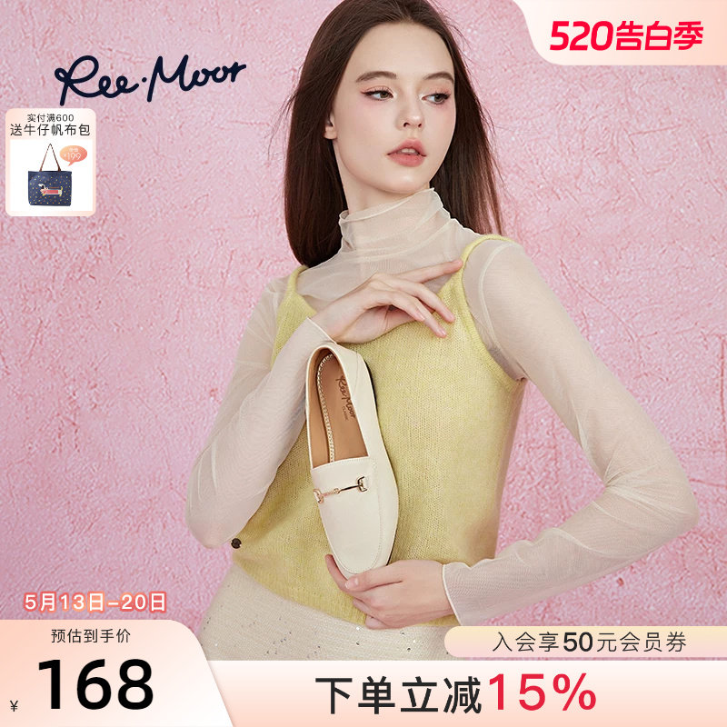 REEMOOR睿慕2026春新款通勤舒适圆头乐福鞋小皮鞋豆豆鞋一
